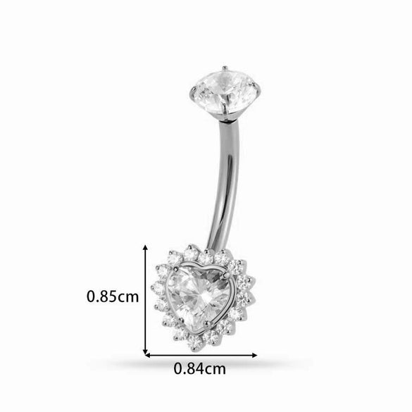 Titanium Alloy Inlaid Zirconium Flower Navel Nail Women's Fashion Abdominal Piercing Jewelry