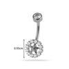 Titanium Alloy Inlaid Zirconium Flower Navel Nail Women's Fashion Abdominal Piercing Jewelry