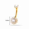 Titanium Alloy Inlaid Zirconium Flower Navel Nail Women's Fashion Abdominal Piercing Jewelry