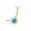 Titanium Alloy Inlaid Zirconium Flower Navel Nail Women's Fashion Abdominal Piercing Jewelry