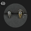 Titanium Alloy Inner Tooth Lip Nail Sunflower Deer Horn Zircon Lip Ring Tshaped Flat Bottom Ear Bone Nail Jewelry Electroplated