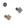 Titanium Alloy Lip Ring And Piercing Earrings With Flower Cross Arrow Pattern And Electroplating Treatment