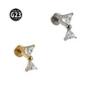 Titanium Alloy Lip Ring And Piercing Earrings With Flower Cross Arrow Pattern And Electroplating Treatment