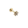 Titanium Alloy Lip Ring And Piercing Earrings With Flower Cross Arrow Pattern And Electroplating Treatment
