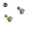 Titanium Alloy Lip Ring And Piercing Earrings With Flower Cross Arrow Pattern And Electroplating Treatment