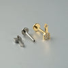 Titanium Alloy Lip Ring And Piercing Earrings With Flower Cross Arrow Pattern And Electroplating Treatment
