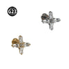 Titanium Alloy Lip Ring And Piercing Earrings With Flower Cross Arrow Pattern And Electroplating Treatment