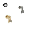Titanium Alloy Lip Ring And Piercing Earrings With Flower Cross Arrow Pattern And Electroplating Treatment