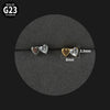 Titanium Alloy Love Water Drop Puncture Earrings With Heart Shape And Inlaid Zircon Electroplated