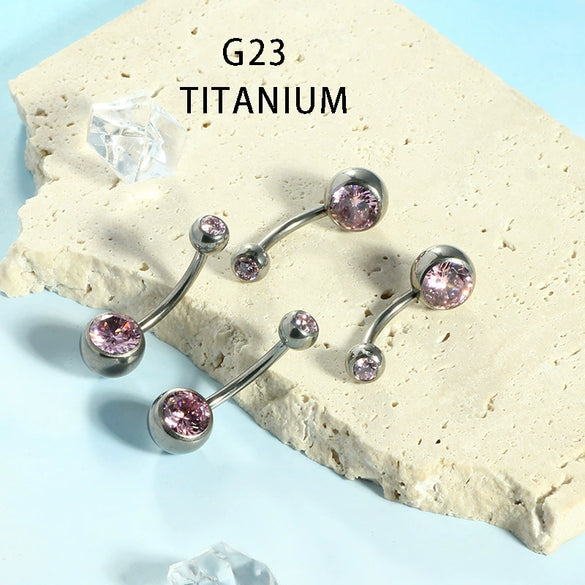 Titanium Alloy Navel Ring Round Shape Puncture Jewelry