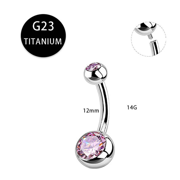 Titanium Alloy Navel Ring Round Shape Puncture Jewelry