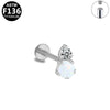 Titanium Alloy Opal Geometric Unisex Electroplated Cartilage Earrings And Lip Nails