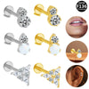 Titanium Alloy Opal Geometric Unisex Electroplated Cartilage Earrings And Lip Nails