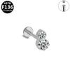 Titanium Alloy Opal Geometric Unisex Electroplated Cartilage Earrings And Lip Nails