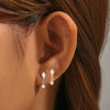 Titanium Alloy Piercing Earrings With Heart Bow And Star Shapes Electroplated Design Versatile Style