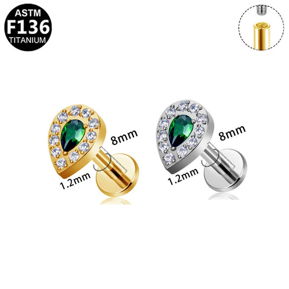 Titanium Alloy Piercing Earrings With Heart Bow And Star Shapes Electroplated Design Versatile Style