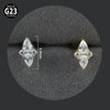 Titanium Alloy Piercing Earrings With Water Drop Rhombus Heart Crown Shape Inlaid Zircon And Electroplating Treatment