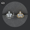 Titanium Alloy Piercing Earrings With Water Drop Rhombus Heart Crown Shape Inlaid Zircon And Electroplating Treatment