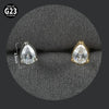 Titanium Alloy Piercing Earrings With Water Drop Rhombus Heart Crown Shape Inlaid Zircon And Electroplating Treatment