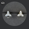 Titanium Alloy Piercing Earrings With Water Drop Rhombus Heart Crown Shape Inlaid Zircon And Electroplating Treatment