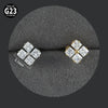 Titanium Alloy Piercing Earrings With Water Drop Rhombus Heart Crown Shape Inlaid Zircon And Electroplating Treatment