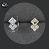 Titanium Alloy Piercing Earrings With Water Drop Rhombus Heart Crown Shape Inlaid Zircon And Electroplating Treatment