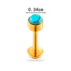 Titanium Alloy Piercing Jewelry Geometric Style Electroplated With Blue Zircon For Unisex