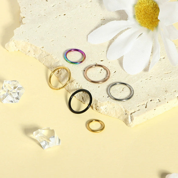 Titanium Alloy Puncture Nose Ring Lip Ring Closed Seamless Ring Polish Jewelry