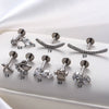 Titanium Alloy Women's Flowerinlaid Electroplated Earring