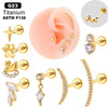 Titanium Alloy Women's Flowerinlaid Electroplated Earring