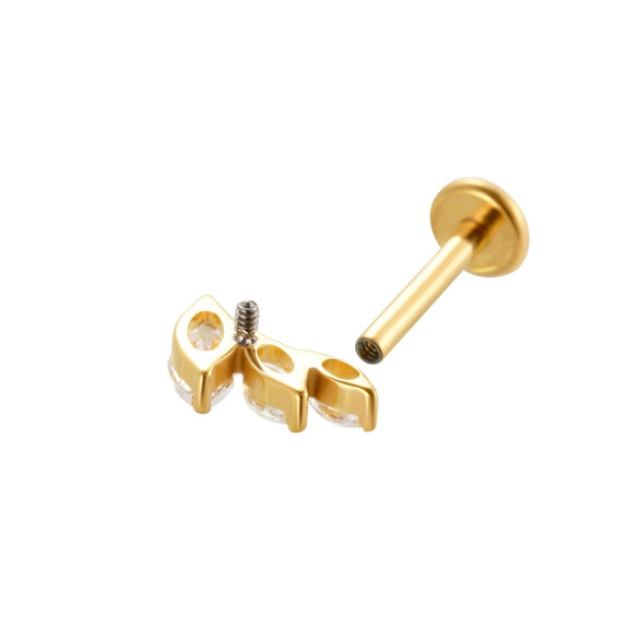 Titanium Alloy Women's Flowerinlaid Electroplated Earring