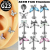 Titanium Alloy Zircon Butterfly Insect Shape Earring And Lip Nail For Unisex
