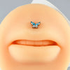 Titanium Alloy Zircon Butterfly Insect Shape Earring And Lip Nail For Unisex