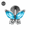 Titanium Alloy Zircon Butterfly Insect Shape Earring And Lip Nail For Unisex