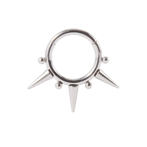 Titanium Closed Nose Ring And Earrings Welded Ball Pointed Cone Round Style Electroplated Unisex