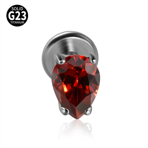 Titanium Drop Shape Zircon Puncture Earring