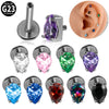 Titanium Drop Shape Zircon Puncture Earring