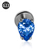 Titanium Drop Shape Zircon Puncture Earring
