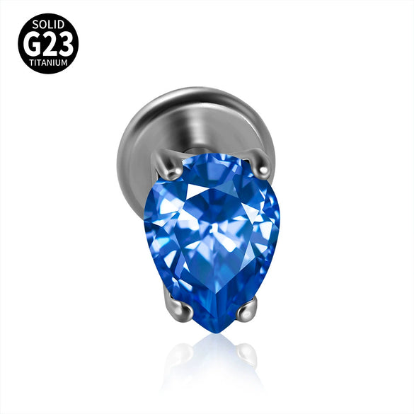 Titanium Drop Shape Zircon Puncture Earring