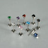Titanium Drop Shape Zircon Puncture Earring