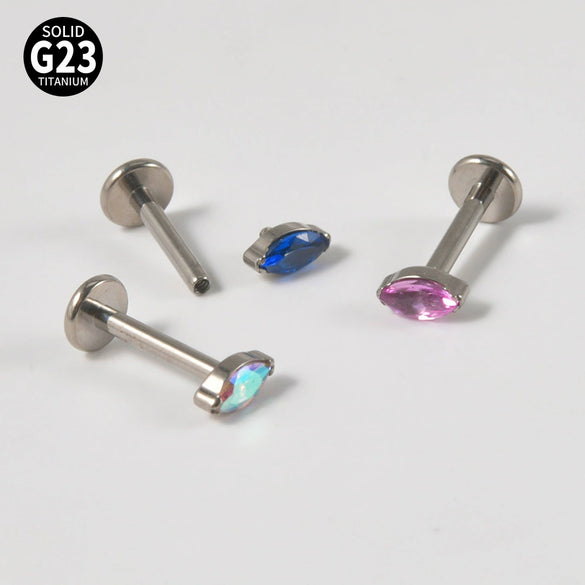 Titanium Dropshaped Ear Bone Ring With Horse Eye And Lip Design Electroplated Unisex Simple Style