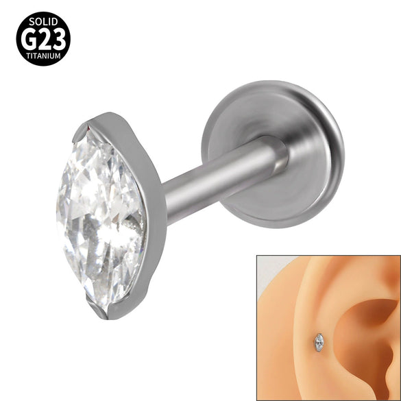 Titanium Dropshaped Ear Bone Ring With Horse Eye And Lip Design Electroplated Unisex Simple Style