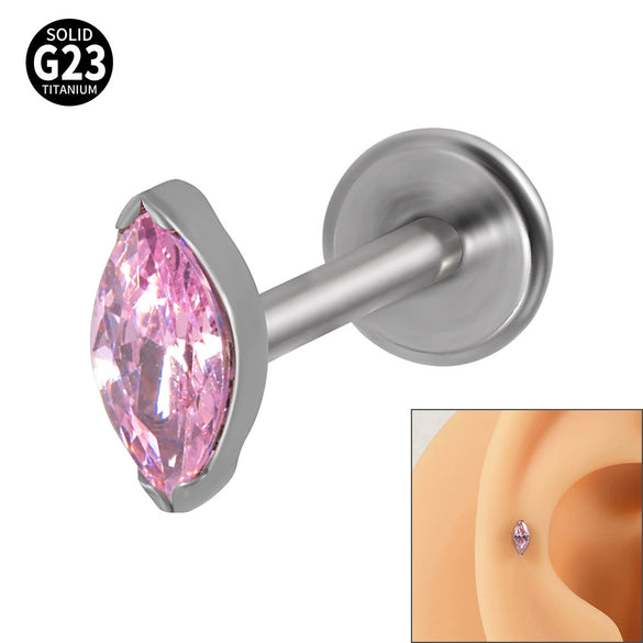 Titanium Dropshaped Ear Bone Ring With Horse Eye And Lip Design Electroplated Unisex Simple Style
