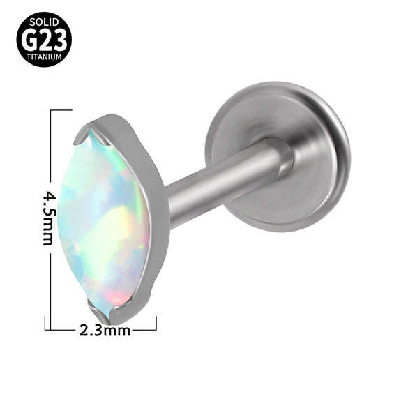 Titanium Dropshaped Ear Bone Ring With Horse Eye And Lip Design Electroplated Unisex Simple Style