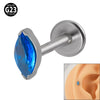 Titanium Dropshaped Ear Bone Ring With Horse Eye And Lip Design Electroplated Unisex Simple Style