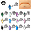 Titanium Dropshaped Ear Bone Ring With Horse Eye And Lip Design Electroplated Unisex Simple Style