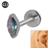 Titanium Dropshaped Ear Bone Ring With Horse Eye And Lip Design Electroplated Unisex Simple Style
