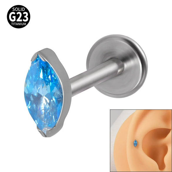 Titanium Dropshaped Ear Bone Ring With Horse Eye And Lip Design Electroplated Unisex Simple Style