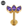 Titanium Electroplated Unisex Horse Eye Zircon Earrings And Inner Tooth Ear Bone Nail Earrings