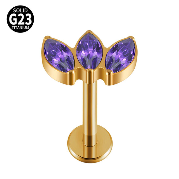 Titanium Electroplated Unisex Horse Eye Zircon Earrings And Inner Tooth Ear Bone Nail Earrings